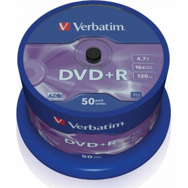 Verbatim DVD+R 4,7 GB 16x 50 kusů (43550)