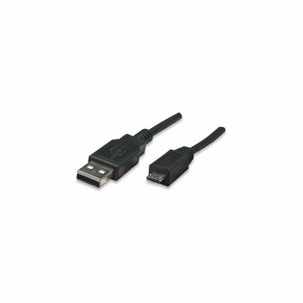 Manhattan USB-A - microUSB kabel 0,5 m černý (325677)
