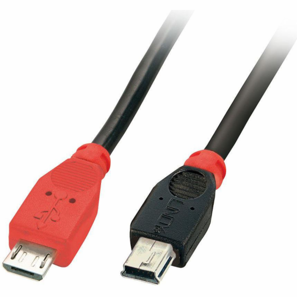 Lindy microUSB - miniUSB USB kabel 0,5 m černý (31717)