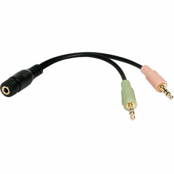 LogiLink kabel Jack 3,5 mm – Jack 3,5 mm x 2 0,15 m černý...