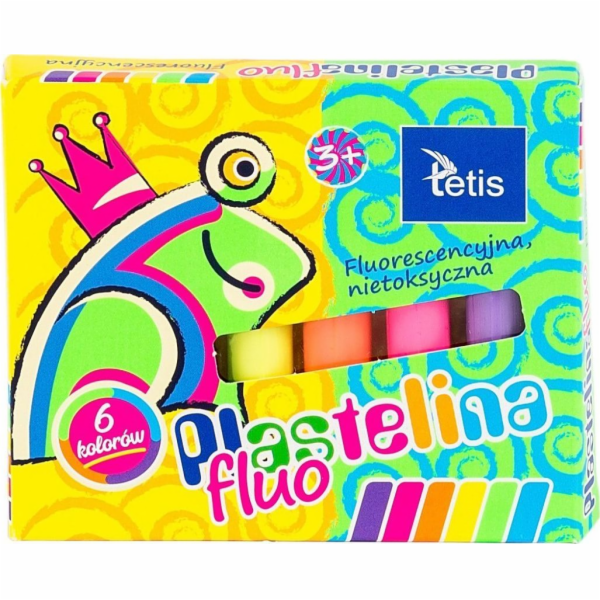 Tetis Fluorescenční plastelína 15g 6col. TETIS