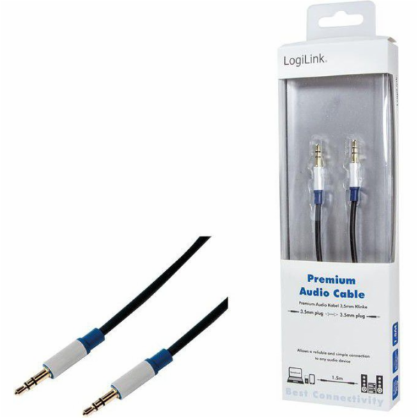 Kabel LogiLink Jack 3,5 mm – Jack 3,5 mm 1,5 m černý (BAS...