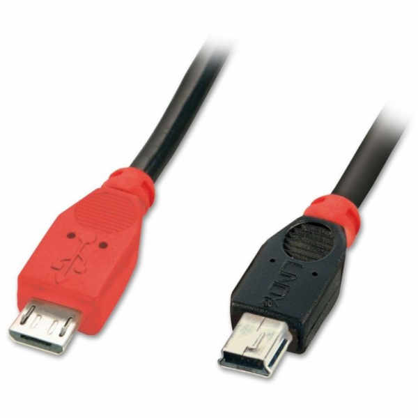 Lindy microUSB - miniUSB USB kabel 1 m černý (31718)
