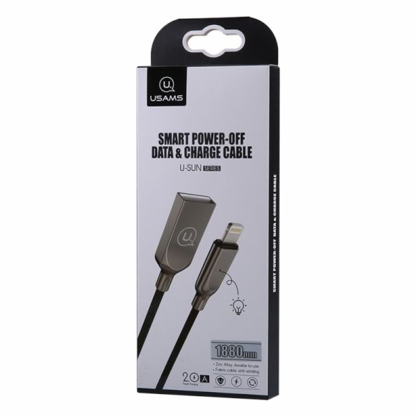 Usams USB-A – Lightning kabel 1,9 m černý (IPYSUSB201)