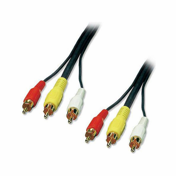 Lindy RCA (Cinch) x3 - RCA (Cinch) x3 kabel 1m černý (35690)