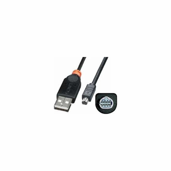 Lindy USB-A - USB mini 4pinový USB kabel 2 m Černý