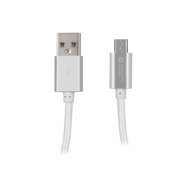Natec USB-A - microUSB USB kabel 1 m stříbrný (NKA-1211)