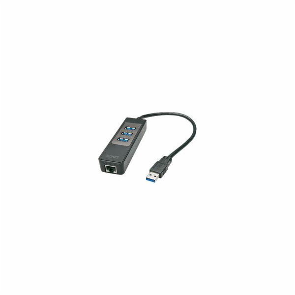 Lindy USB HUB 1x RJ-45 + 3x USB-A 3.0 (43176)