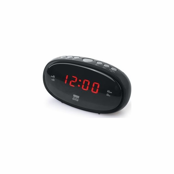 Nové One Clock radio CR100 Black, funkce budíku