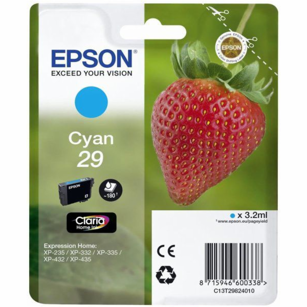 Inkoust Epson C13T29824022, T29 (azurový)