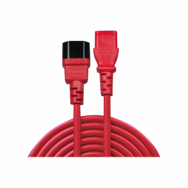 Lindy IEC 13/14 napájecí kabel červený 2m - 30478
