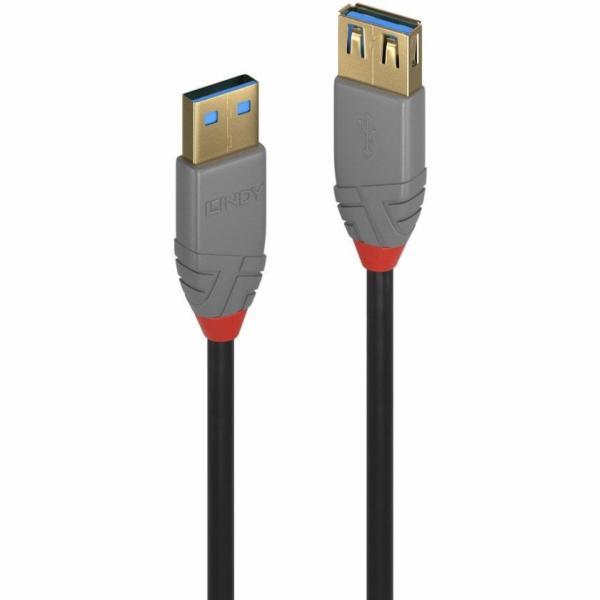 Lindy USB kabel USB-A – USB-A 0,5 m černo-šedý (36760)