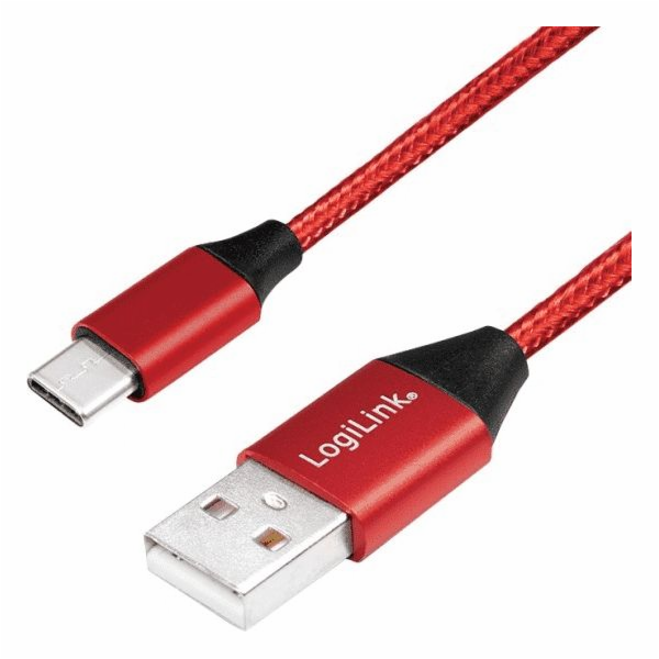 LogiLink USB-A - USB-C USB kabel 1 m červený (CU0148)