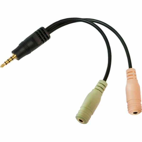 LogiLink kabel Jack 3,5 mm – Jack 3,5 mm x 2 0,15 m černý...