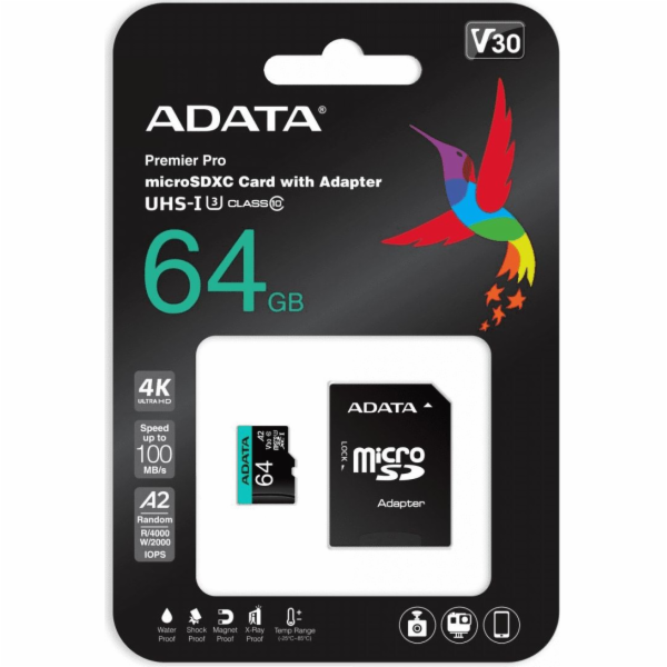 Karta ADATA Premier Pro MicroSDXC 64GB Class 10 UHS-I/U3 ...