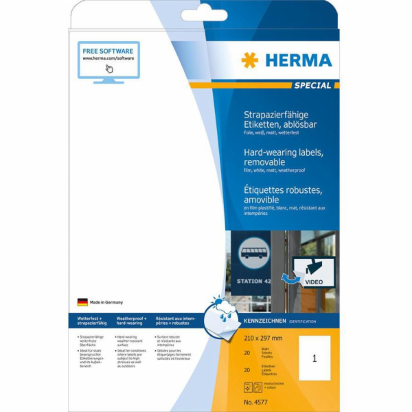 Herma fóliové štítky 210x297mm (4577)
