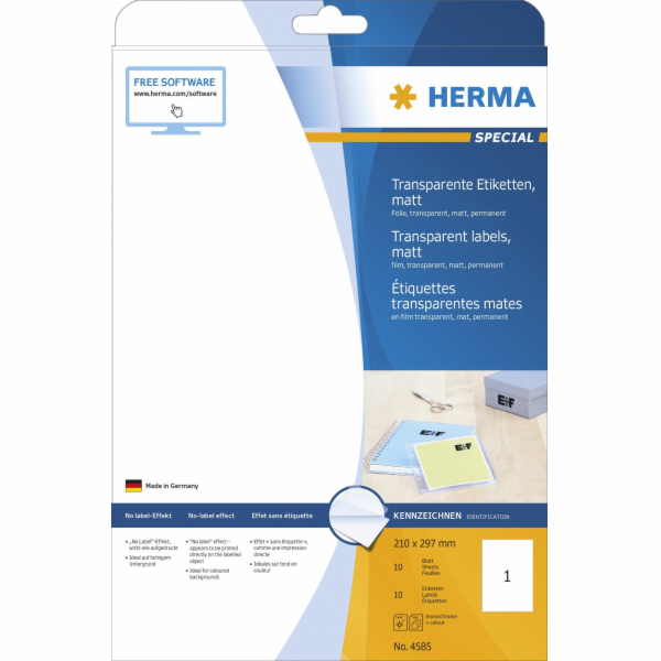 Herma HERMA Etik. transparentní A4 matný 210 x 297 mm wfe...