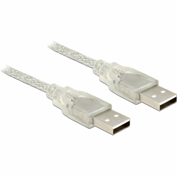 Delock USB kabel USB-A - USB-A 2 m průhledný (83889)
