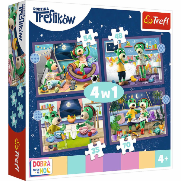 Trefl Puzzle 4v1 35,48,54,70 dílků Trefliki před spaním D...