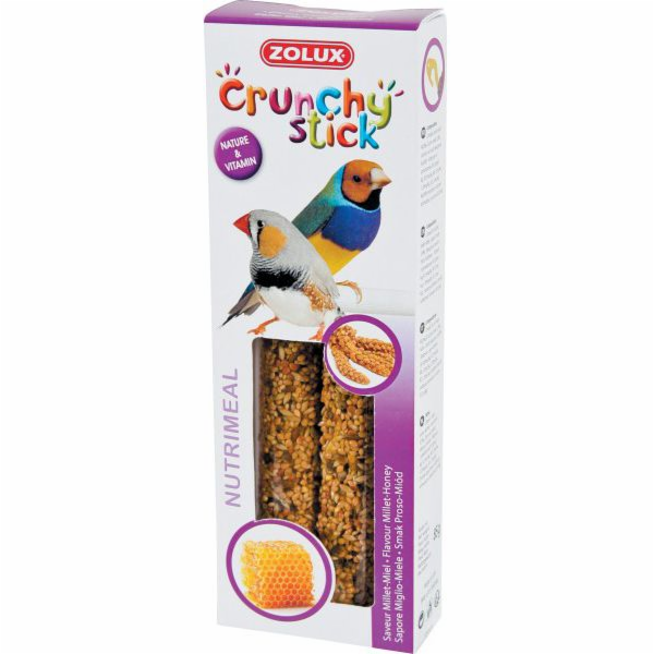 Zolux Crunchy Stick exotické ptactvo proso/med 85g
