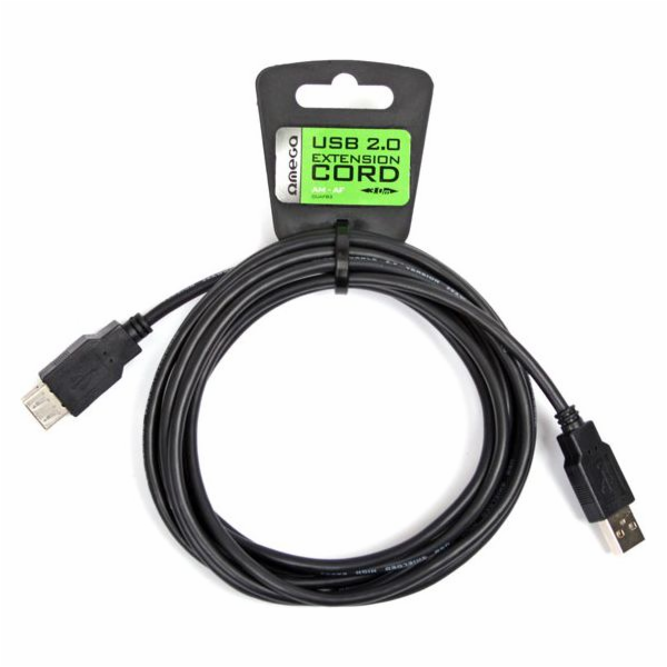 Omega USB kabel USB-A - USB-A 3 m černý (OUAFB3)