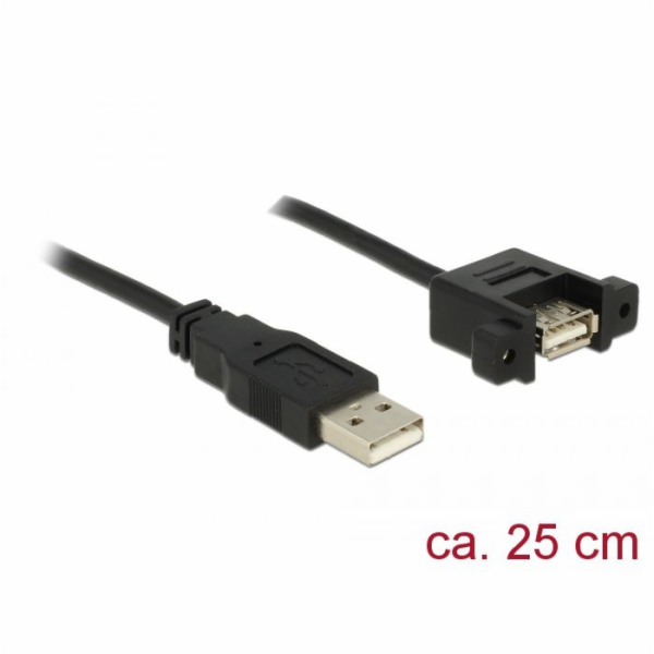Delock USB kabel USB-A - USB-A 0,25 m černý (85462)