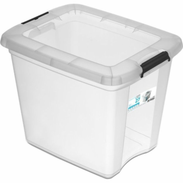 ORPLAST Nádoba RobuStore s sponami Transparent 27L