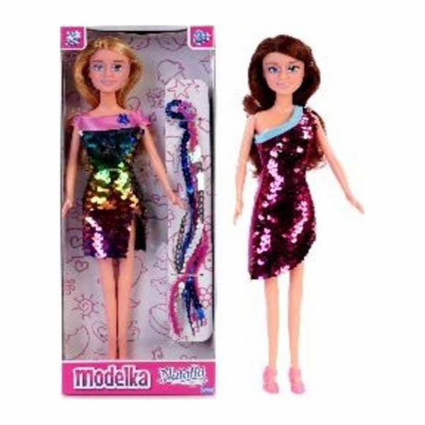 Článek Panenka Natalia ve flitrových šatech mix 29cm