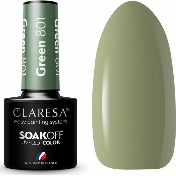 Claresa Soak Off UV/LED hybridní lak Green 801 5g