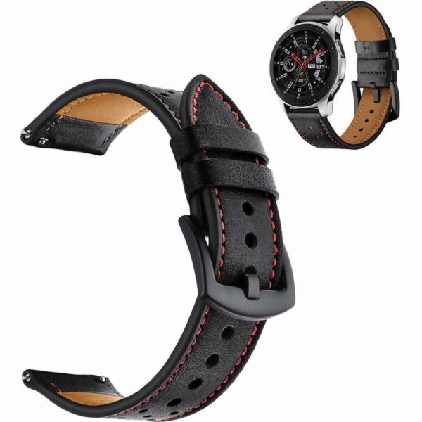 Strado Kožený řemínek pro Amazfit BIP/GTS/GTR 42mm (Black...
