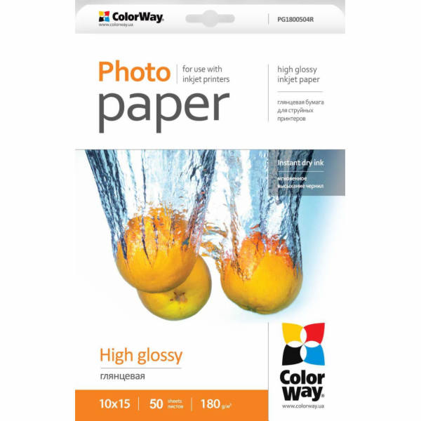 Fotografický papír ColorWay pro tiskárnu A6 (PG1800504R)