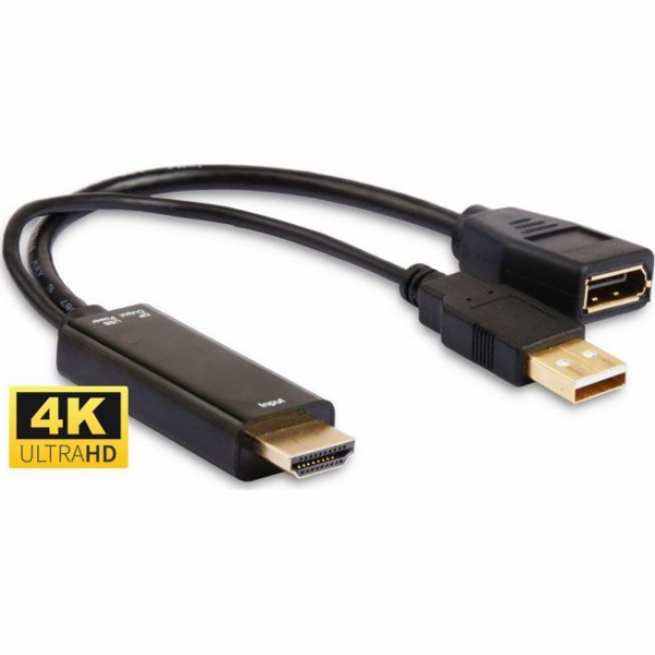MicroConnect HDMI AV adaptér – DisplayPort + USB-A černý ...