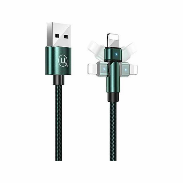 Usams USB-A - Lightning kabel 1 m Zelený (6958444929255)