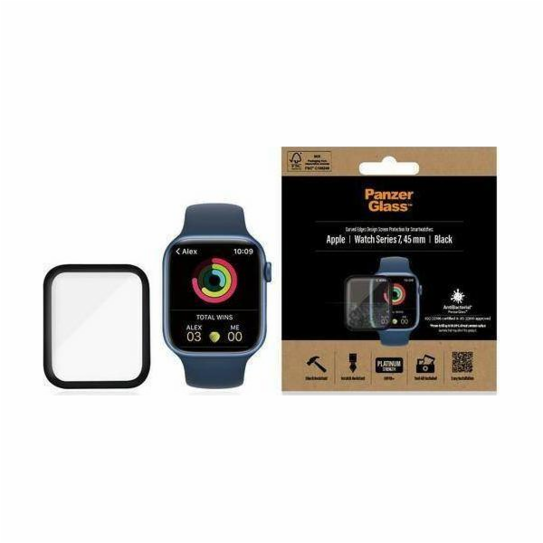 PanzerGlass PanzerGlass Curved Apple Watch 7 45mm Antibak...