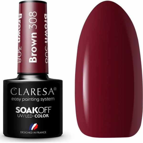 Claresa Claresa Soak Off UV/LED Brown hybridní lak 308 5g