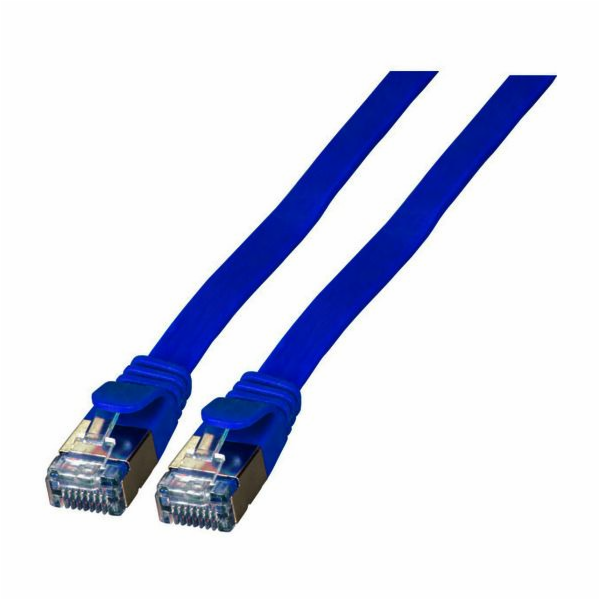 EFB RJ45 U/FTP plochý kabel, kat. 6A, PVC, 0,25 m, modrý ...