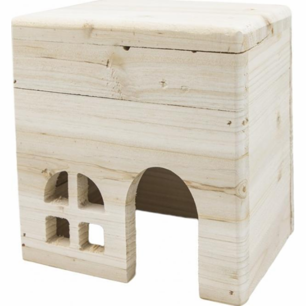 Domeček pro hlodavce Panama Pet, světlé dřevo, 15x12x15cm