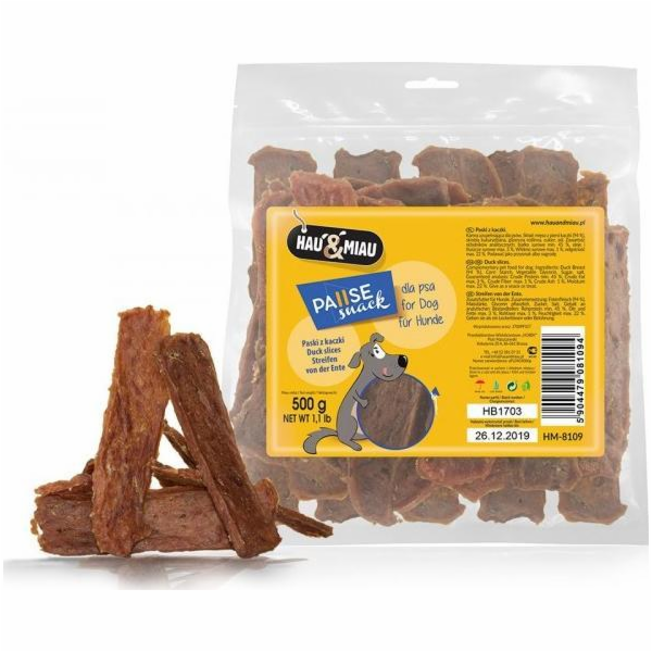Hau&Meow Pausesnack pochoutka pro psy, kachní nudličky 500g
