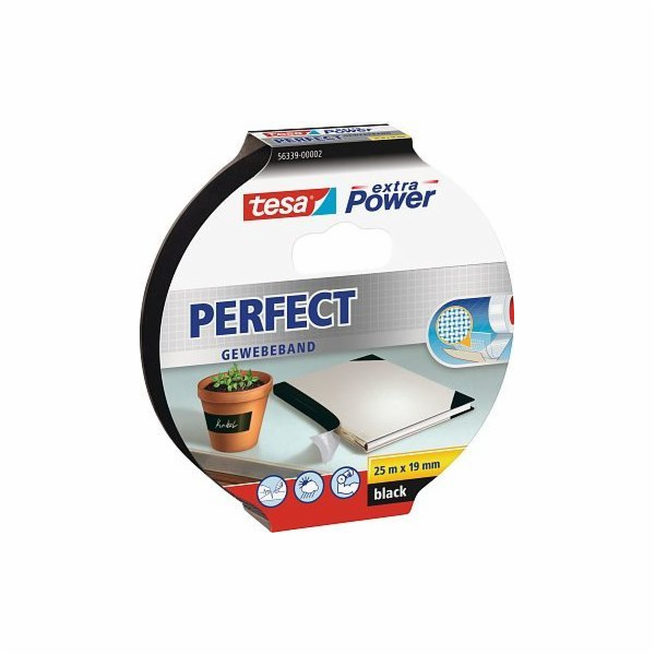 Tesa tesa extra Power Perfect Gewebeband 25m 19mm černý