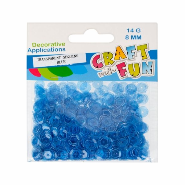 Craft with Fun CF SEQUINS TRANSPARENT 8MM BLUE 40/400
