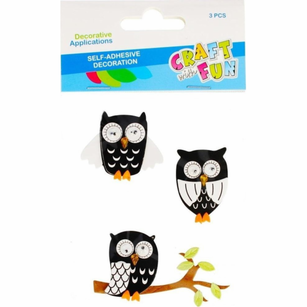 Craft with Fun DEKORACE DEKORACE NÁLEPKY SOVA 3KS CF PBH ...