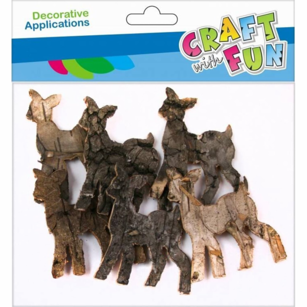 Craft with Fun CF DEKORACE DŘEVĚNÁ KŮRA JELENÍ KŮRA 5CM 6...