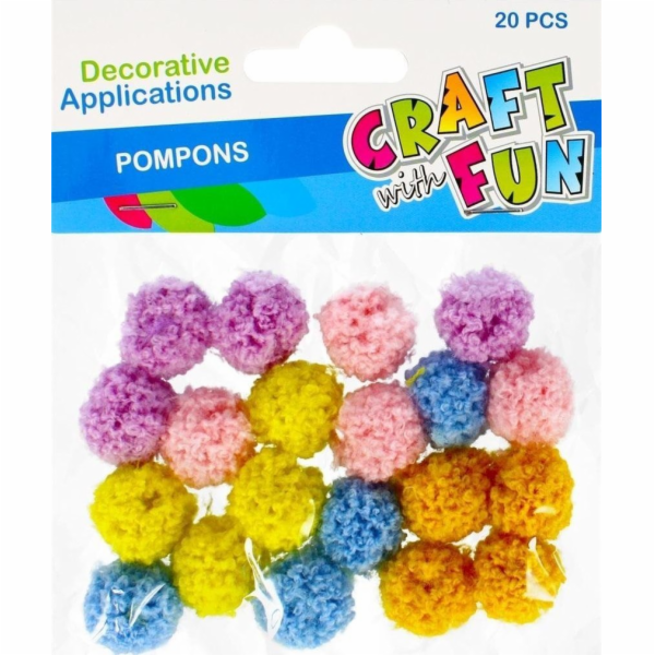 Craft with Fun CF DECK DEKORACE POMPON KAŠMÍROVÁ BARVA 20...