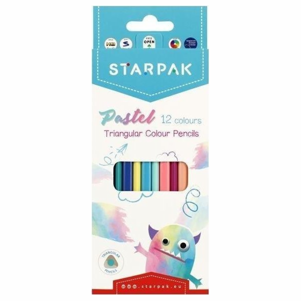 Starpak OLO pastelky 12KOL/180 TROJ PASTEL STK 12/144
