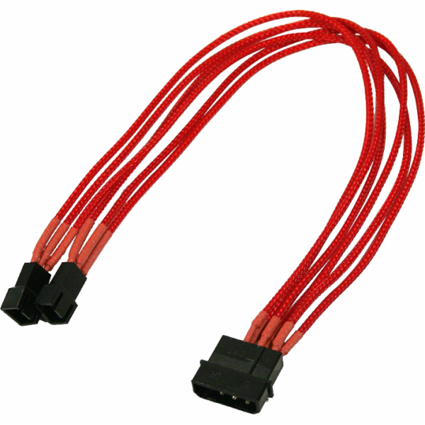 Nanoxia Molex – 3pinový x2, 0,3 m, červený (900300015)