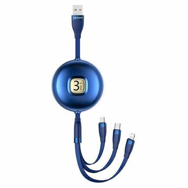 Usams USB-A – Lightning kabel 1 m modrý (Usa001134)