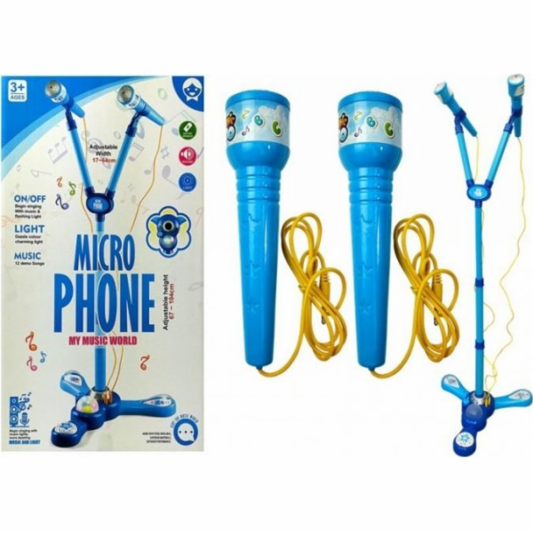 Mikrofony Lean Sport Karaoke Set Blue Stand