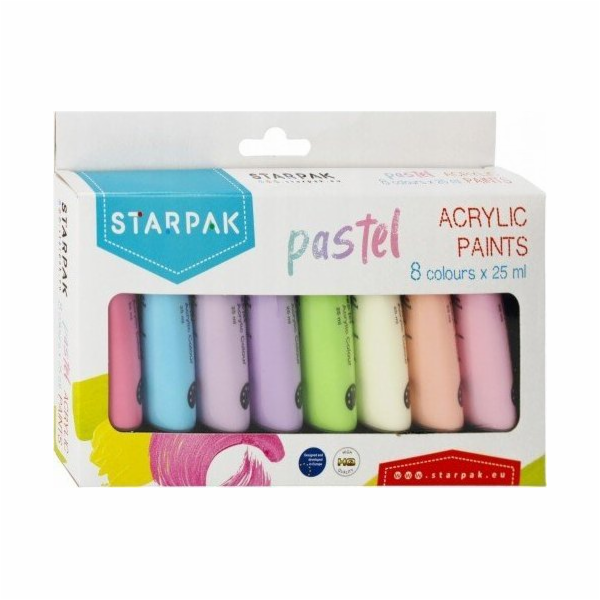 Starpak AKRYLOVÉ BARVY 8COL 25ML PASTEL STK WB 6/24