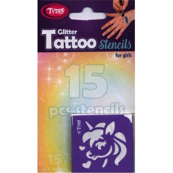 TyToo TYTOO SADA TETOVACÍCH ŠABLON KONĚ A JEDNOROŽCI 15 P...