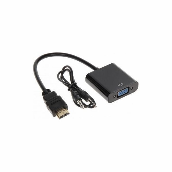 AV adaptér HDMI - D-Sub (VGA) černý (HDMI/VGA+AU-ECO-3)